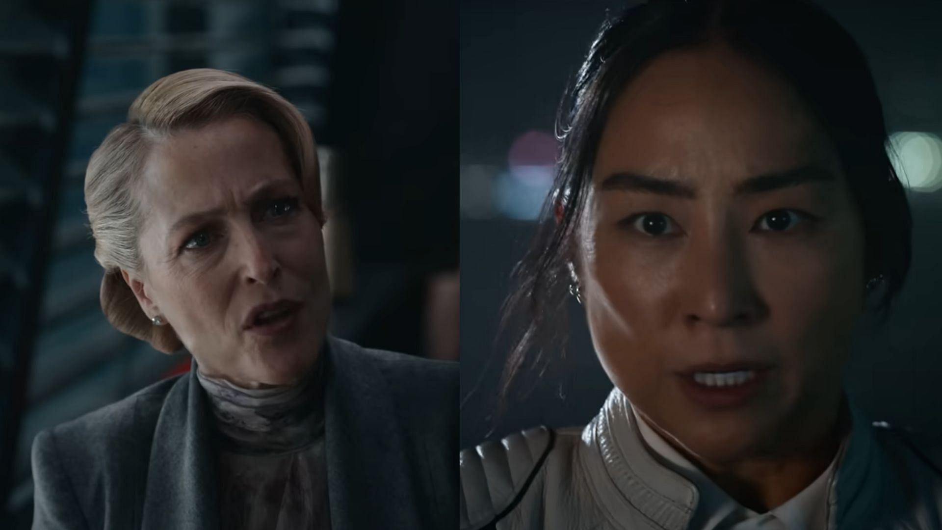 Gillian Anderson, Greta Lee in Tron: Ares (2025) (Image via YouTube/@Disney)